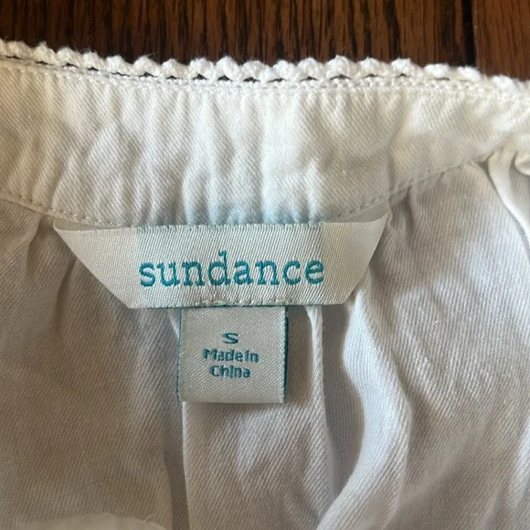 Sundance White Blouse with Lace Accents Amelie Daylight Rust Oversized Blouse - Picture 7 of 10